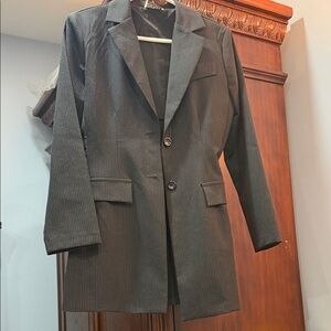 Dynamite Charcoal Pinstripe Blazer